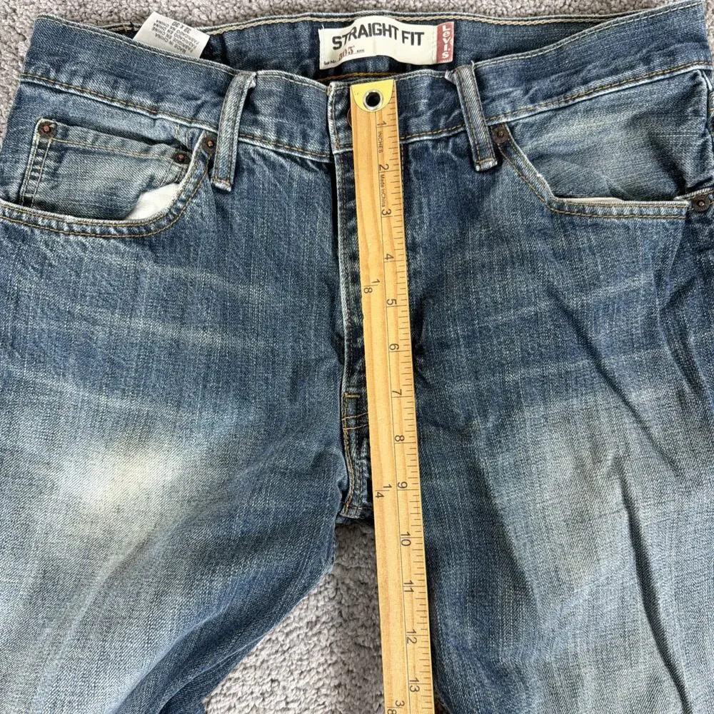 Levis 505 Jeans Mens 32x30 Faded Whiskered Denim Straight Leg Y2K Honeycomb Work